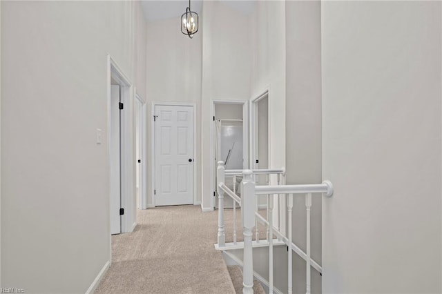 1545 Lake James Dr, Virginia Beach, VA 23464 - corridor with carpet and a towering ceiling