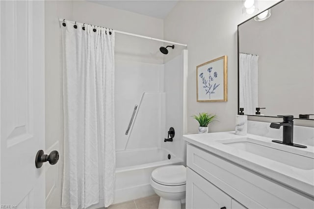 1545 Lake James Dr, Virginia Beach, VA 23464 - bathroom with vanity, shower / bath combo, and tile patterned flooring