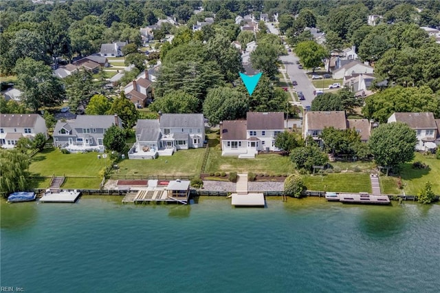 1545 Lake James Dr, Virginia Beach, VA 23464 - aerial perspective of suburban area with a large body of water