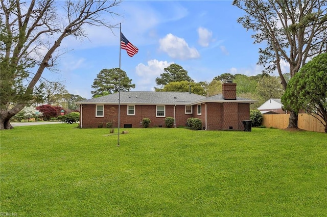 1917 Jack Frost Rd, Virginia Beach, VA 23455 - back of property featuring a chimney, crawl space, and brick siding