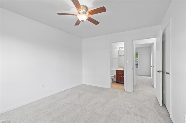 5433 Davis Way, Virginia Beach, VA 23462 - unfurnished bedroom featuring light colored carpet, ensuite bath, and ceiling fan