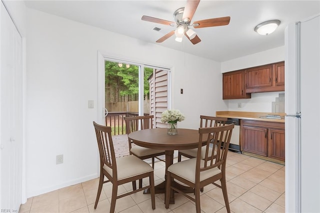 5433 Davis Way, Virginia Beach, VA 23462 - dining room featuring a ceiling fan and light tile patterned flooring