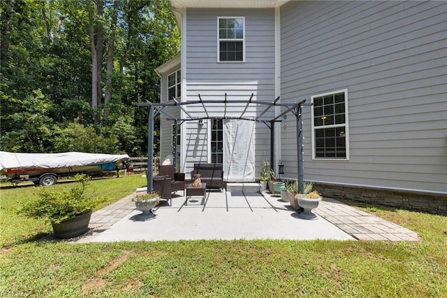4202 Ravine Gap Dr, Suffolk, VA 23434 - view of patio / terrace featuring a pergola and an outdoor living space
