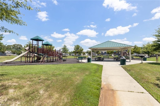 4202 Ravine Gap Dr, Suffolk, VA 23434 - communal playground with a gazebo and a lawn