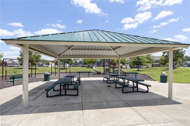 4202 Ravine Gap Dr, Suffolk, VA 23434 - view of community featuring a gazebo and a lawn