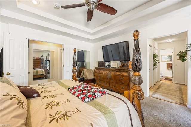 1513 Pebblebrook Way, Virginia Beach, VA 23464 - bedroom with a raised ceiling, carpet floors, and a ceiling fan