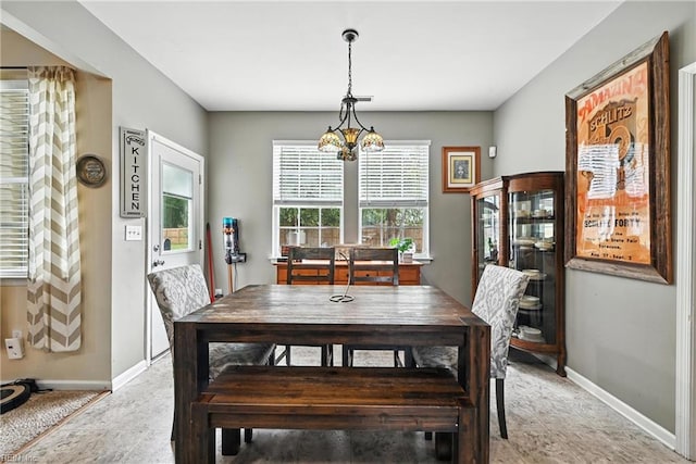 315 Sawmill Arch, Chesapeake, VA 23323 - dining room with baseboards and a chandelier