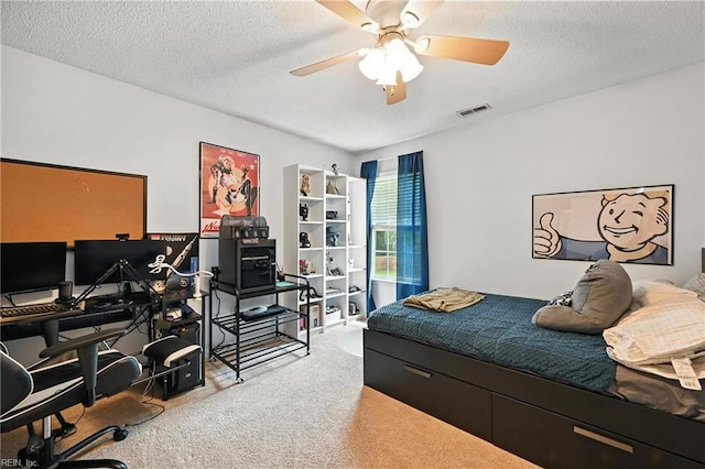 315 Sawmill Arch, Chesapeake, VA 23323 - carpeted bedroom featuring a textured ceiling, a desk, and a ceiling fan