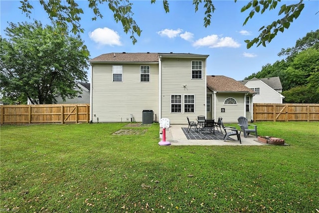 315 Sawmill Arch, Chesapeake, VA 23323 - rear view of property with a patio, a fenced backyard, and a fire pit