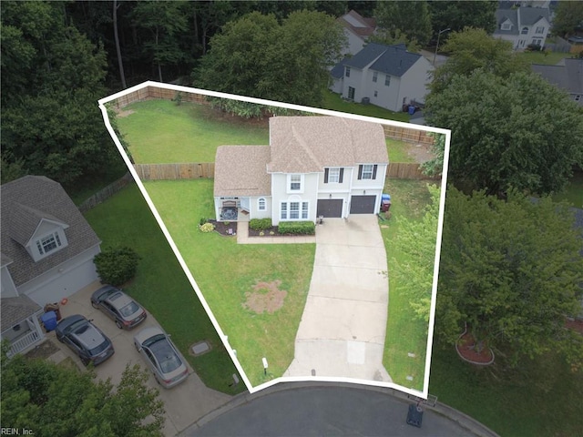 315 Sawmill Arch, Chesapeake, VA 23323 - view from above of property featuring property boundaries highlighted