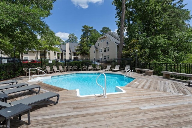 313 River Forest Rd, Virginia Beach, VA 23454 - community pool with a deck and a residential view