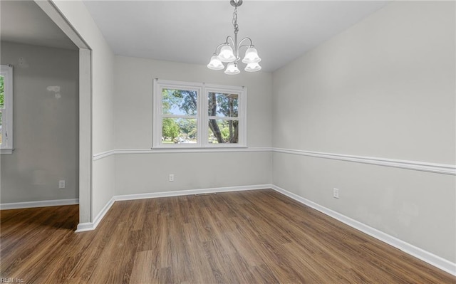 5991 Clear Springs Rd, Virginia Beach, VA 23464 - unfurnished room featuring wood finished floors and a chandelier