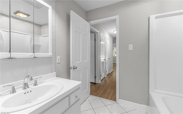 5991 Clear Springs Rd, Virginia Beach, VA 23464 - bathroom featuring vanity and backsplash