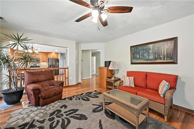 4300 Galston Ct, Chesapeake, VA 23321 - living room featuring light wood-style floors and ceiling fan
