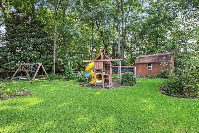 4300 Galston Ct, Chesapeake, VA 23321 - view of yard with a playground and a storage shed