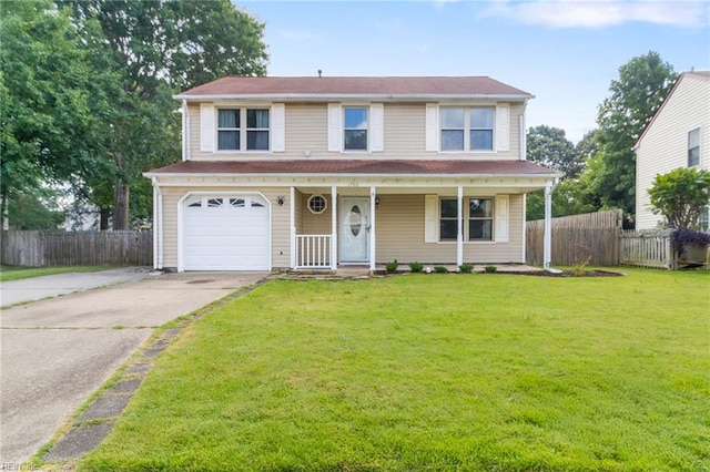 1760 Moonstone Dr, Virginia Beach, VA 23456 - view of front facade featuring a porch, concrete driveway, and a garage