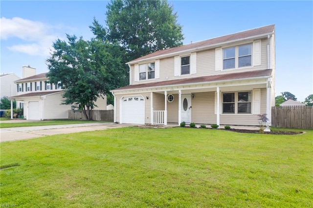 1760 Moonstone Dr, Virginia Beach, VA 23456 - view of front of property featuring concrete driveway, covered porch, and an attached garage