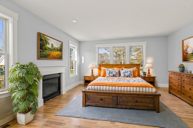 bedroom featuring light hardwood / wood-style floors