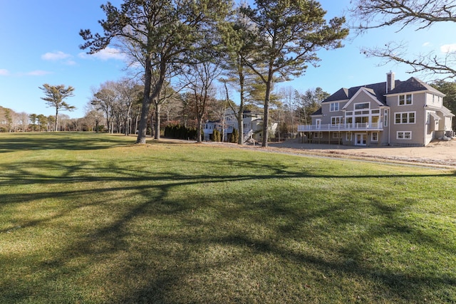 18 Pleasant Park Dr, Mashpee, MA 02649 - view of grassy yard featuring a wooden deck