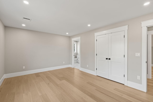 unfurnished bedroom featuring light hardwood / wood-style flooring