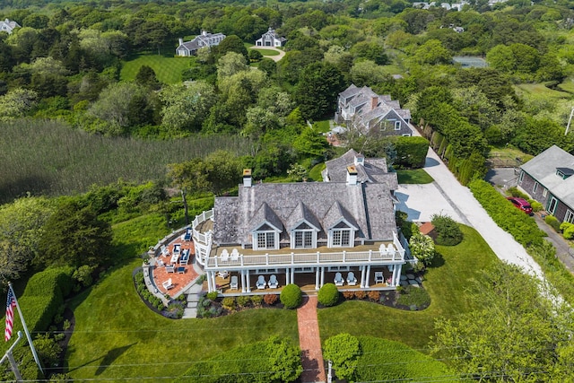 88 Champlain Rd, Chatham, MA 02633 - aerial view of property and surrounding area featuring a forest