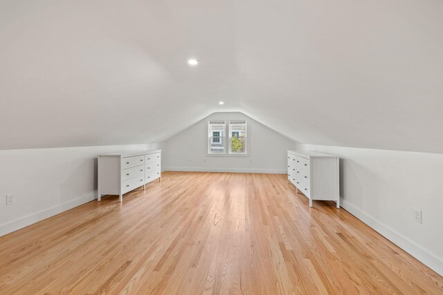 72 Forest Beach Rd, South Chatham, MA 02659 - bonus room featuring lofted ceiling, light wood-style flooring, and baseboards