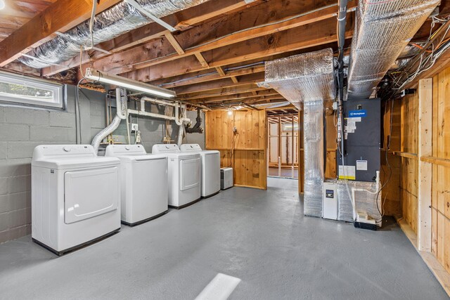 72 Forest Beach Rd, South Chatham, MA 02659 - below grade area featuring washing machine and clothes dryer and heating unit