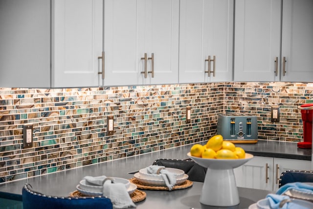 290 Fletcher Ln, Brewster, MA 02631 - kitchen view of decorative backsplash and white cabinets
