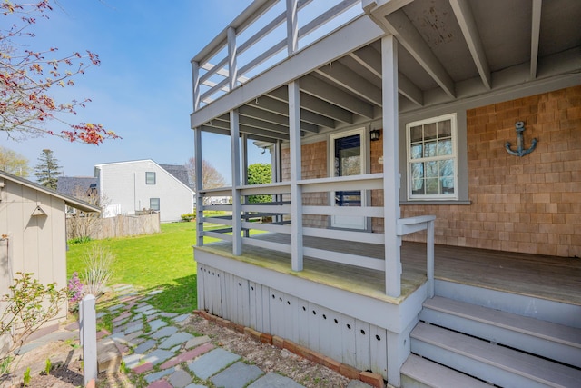 402 Old Wharf Rd, Dennis Port, MA 02639 - deck with a lawn and a porch