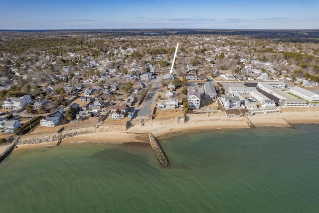 402 Old Wharf Rd, Dennis Port, MA 02639 - birds eye view of property with a view of the beach, a water view, and a residential view