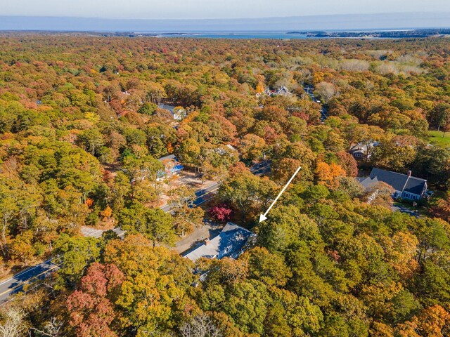 aerial view featuring a view of trees