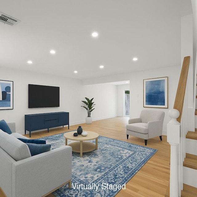 176 Palmer Ave Unit 2, Falmouth, MA 02540 - living area with wood finished floors and recessed lighting