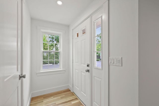176 Palmer Ave Unit 2, Falmouth, MA 02540 - foyer entrance with light wood-type flooring and recessed lighting