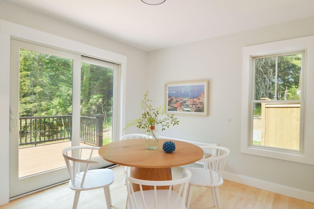 73 Tern Ln, Centerville, MA 02632 - dining area with baseboards and light wood-type flooring