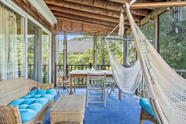 319 Riverview Dr, Chatham, MA 02633 - sunroom / solarium with lofted ceiling and outdoor lounge area