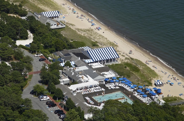 16 Hydrangea Ln, Mashpee, MA 02649 - aerial overview of property's location featuring expansive beach