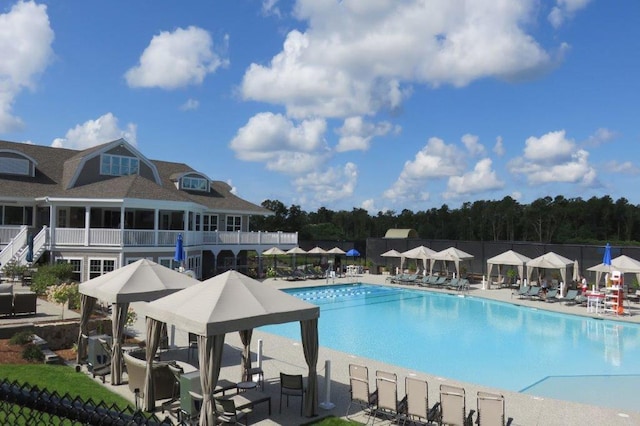 16 Hydrangea Ln, Mashpee, MA 02649 - community pool featuring a patio and a gazebo