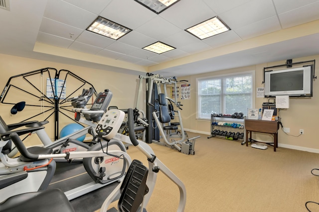 110 Dillingham Ave Unit 212U, Falmouth, MA 02540 - workout area featuring baseboards and carpet flooring