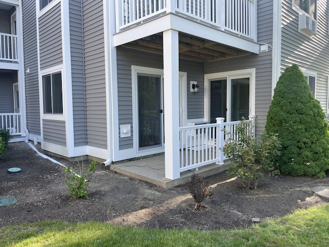 doorway to property with a balcony