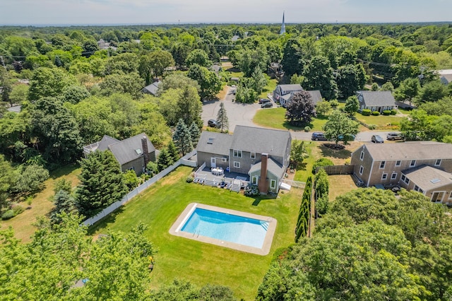 8 Drum Ln, Harwich, MA 02645 - aerial view of a pool area and a forest