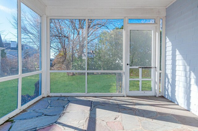 view of unfurnished sunroom