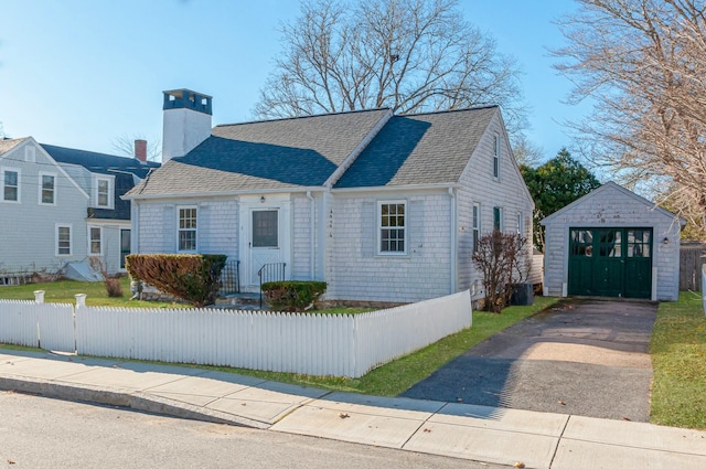 view of front of house with an outbuilding and a garage