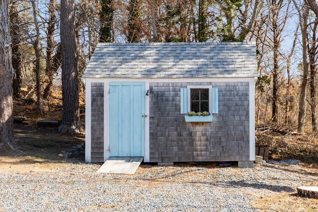view of shed