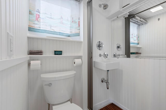 963 Commercial St Unit U30, Provincetown, MA 02657 - bathroom with a shower and wood walls