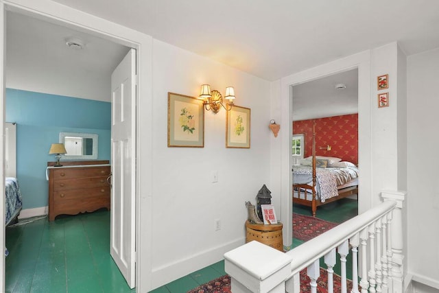181 Pleasant St, South Yarmouth, MA 02664 - corridor with wallpapered walls and baseboards