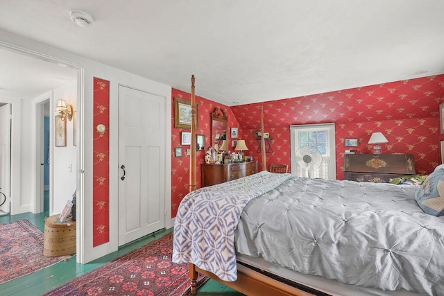 181 Pleasant St, South Yarmouth, MA 02664 - bedroom featuring wallpapered walls and wood finished floors
