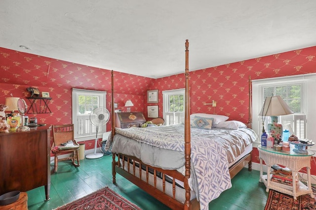 181 Pleasant St, South Yarmouth, MA 02664 - bedroom with wallpapered walls, hardwood / wood-style flooring, and baseboards