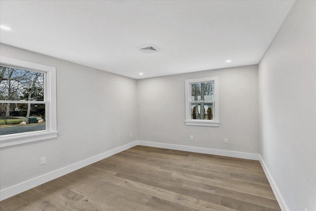 empty room featuring light hardwood / wood-style flooring