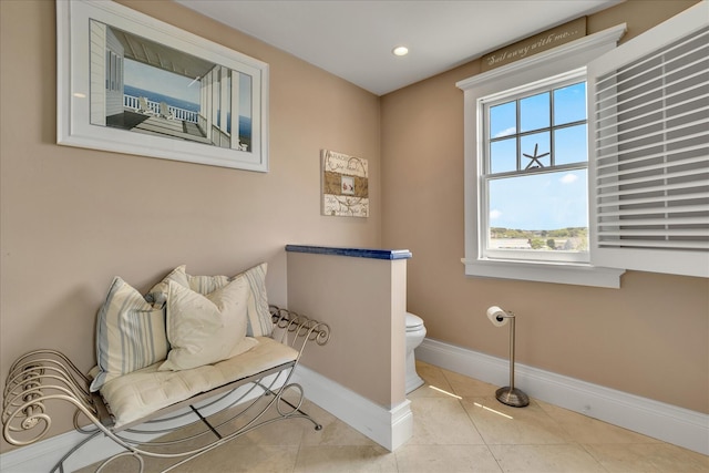 16 Beach View Rd, West Dennis, MA 02670 - living area with baseboards, tile patterned flooring, and recessed lighting