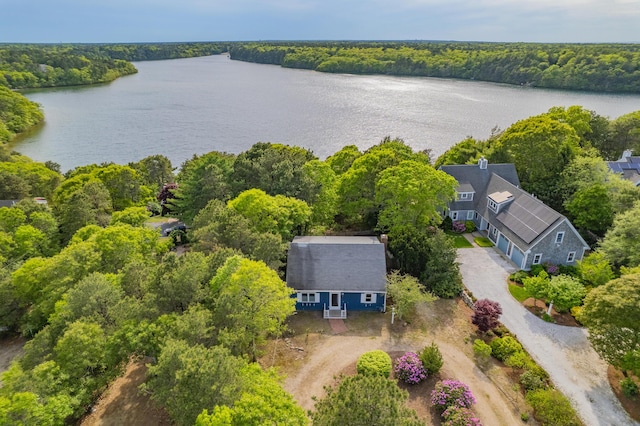 272 Sheep Pond Dr, Brewster, MA 02631 - view from above of property featuring a nearby body of water and a forest